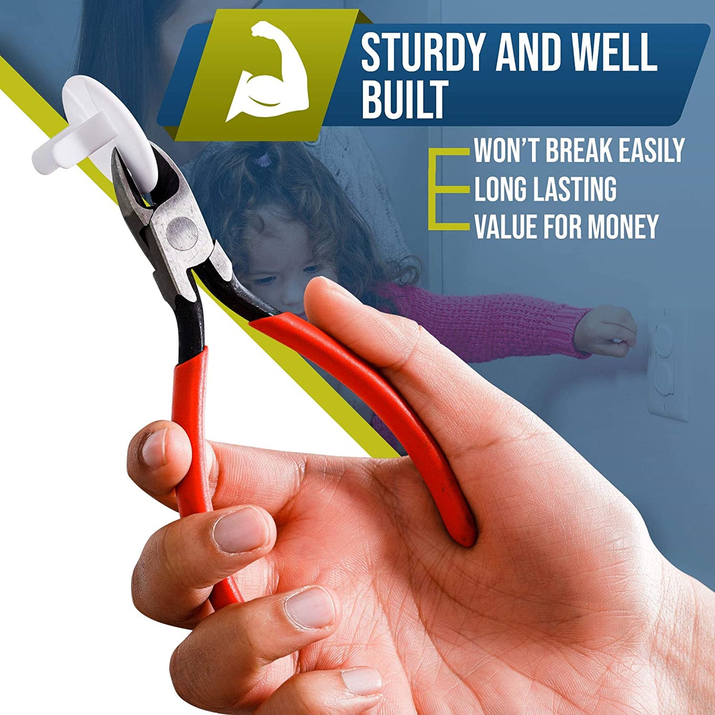 50 Pack Baby Proof Outlet Covers - Safe & Secure Electric Plug Protectors for Home & Office | Sturdy Childproof Socket Covers | Easy Installation to Protect Toddlers & Babies - White