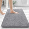 Luxurious Grey Chenille Bath Rugs - Extra Soft, Quick-Dry, and Machine Washable with Rubber Backing for Ultimate Comfort and Style