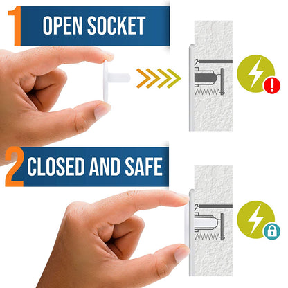 50 Pack Baby Proof Outlet Covers - Safe & Secure Electric Plug Protectors for Home & Office | Sturdy Childproof Socket Covers | Easy Installation to Protect Toddlers & Babies - White