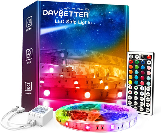 32.8Ft RGB LED Strip Lights with Remote Control - Color Changing LED Lights for Bedroom and Home Decor