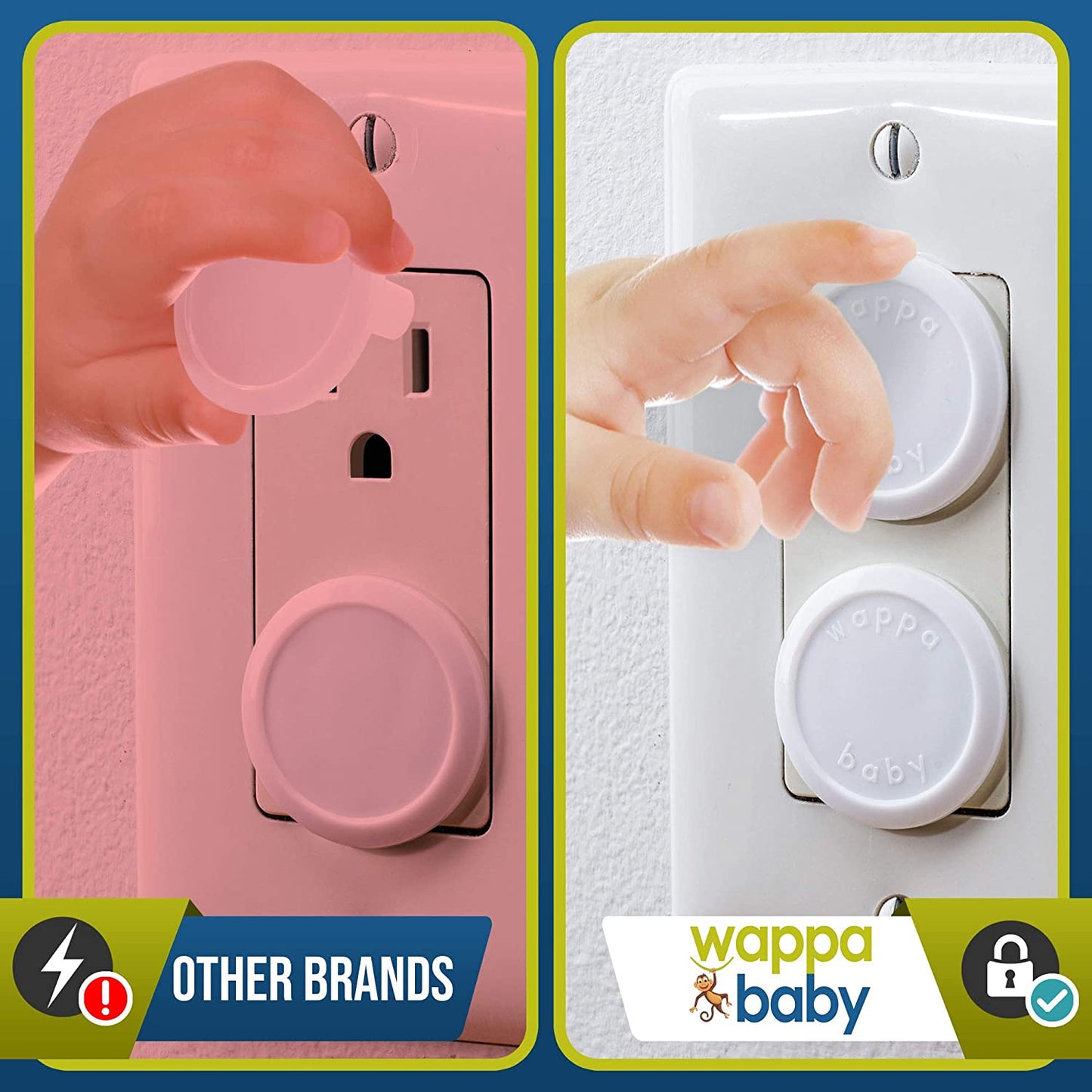 50 Pack Baby Proof Outlet Covers - Safe & Secure Electric Plug Protectors for Home & Office | Sturdy Childproof Socket Covers | Easy Installation to Protect Toddlers & Babies - White