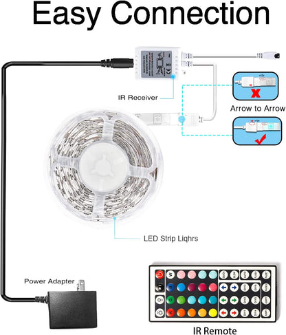 32.8Ft RGB LED Strip Lights with Remote Control - Color Changing LED Lights for Bedroom and Home Decor
